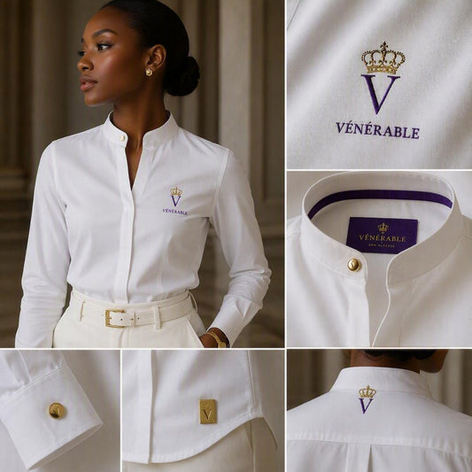 Chemise Signature VÉNÉRABLE – Blanc Royal,