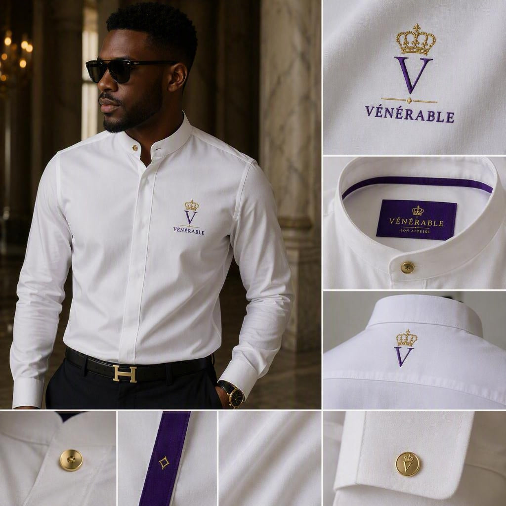 Chemise Signature VÉNÉRABLE – Blanc Royal,