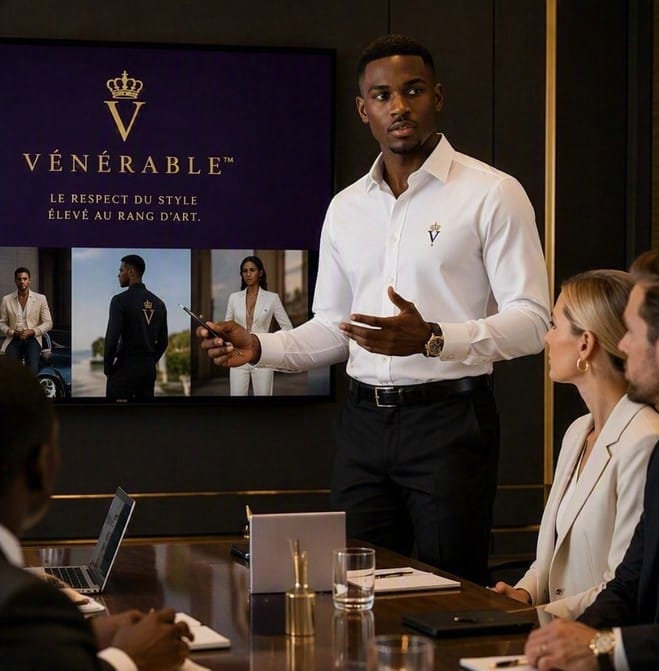 Chemise SON ALTESSE – Édition Exécutive — présentation de la chemise et de son écrin violet. Maison VÉNÉRABLE.