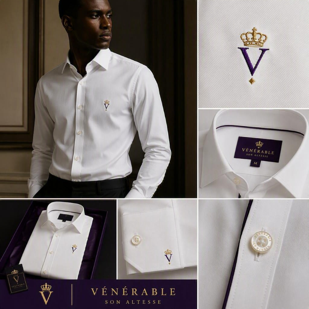 Chemise Signature VÉNÉRABLE – Blanc Royal,