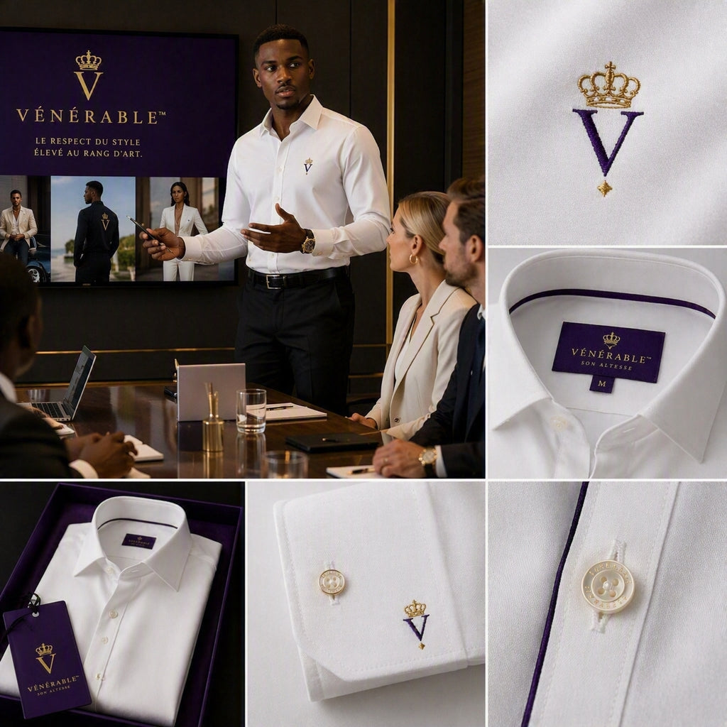 Chemise Exécutive Impériale VÉNÉRABLE – Blanc Royal