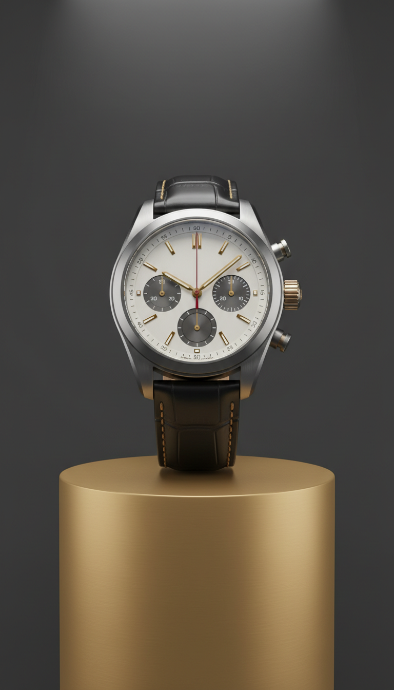 Chronographe Monarch acier massif