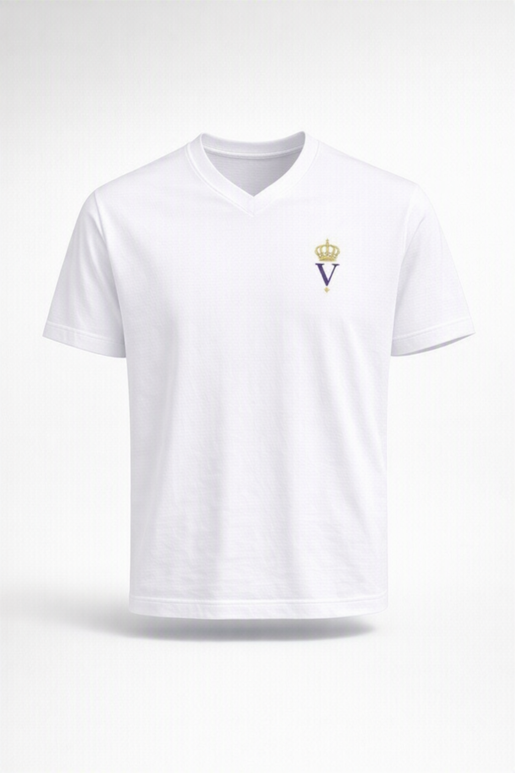T-shirt col V premium homme coton VÉNÉRABLE SON ALTESSE Édition Impérial — packshot studio
