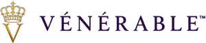 Logo VÉNÉRABLE : V couronné en or et wordmark en violet